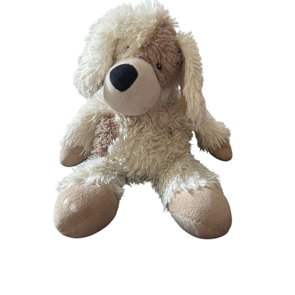 Warmies White Brown Stuffed Dog Plush Toy